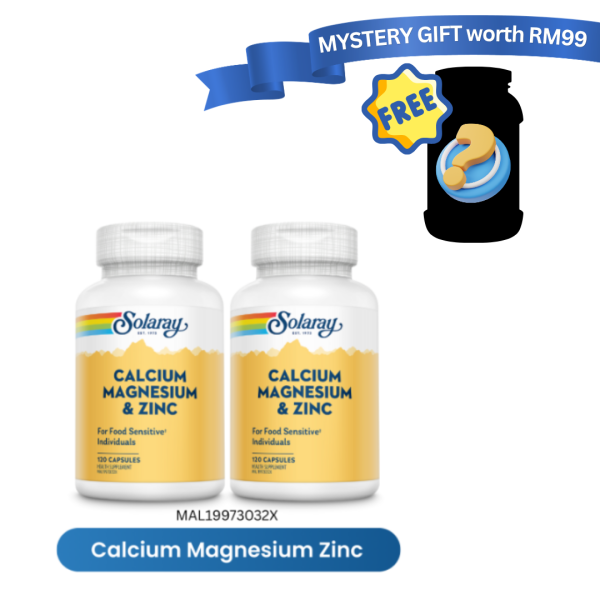 [TP] SOLARAY CAL MAG ZINC 100S EXTRA 20% TWINPACK-MAL19973032X  (Free Supplement Gift)